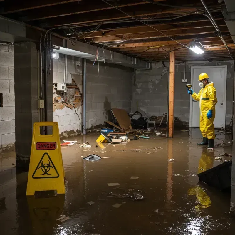 Flooded Basement Electrical Hazard in Madill, OK Property